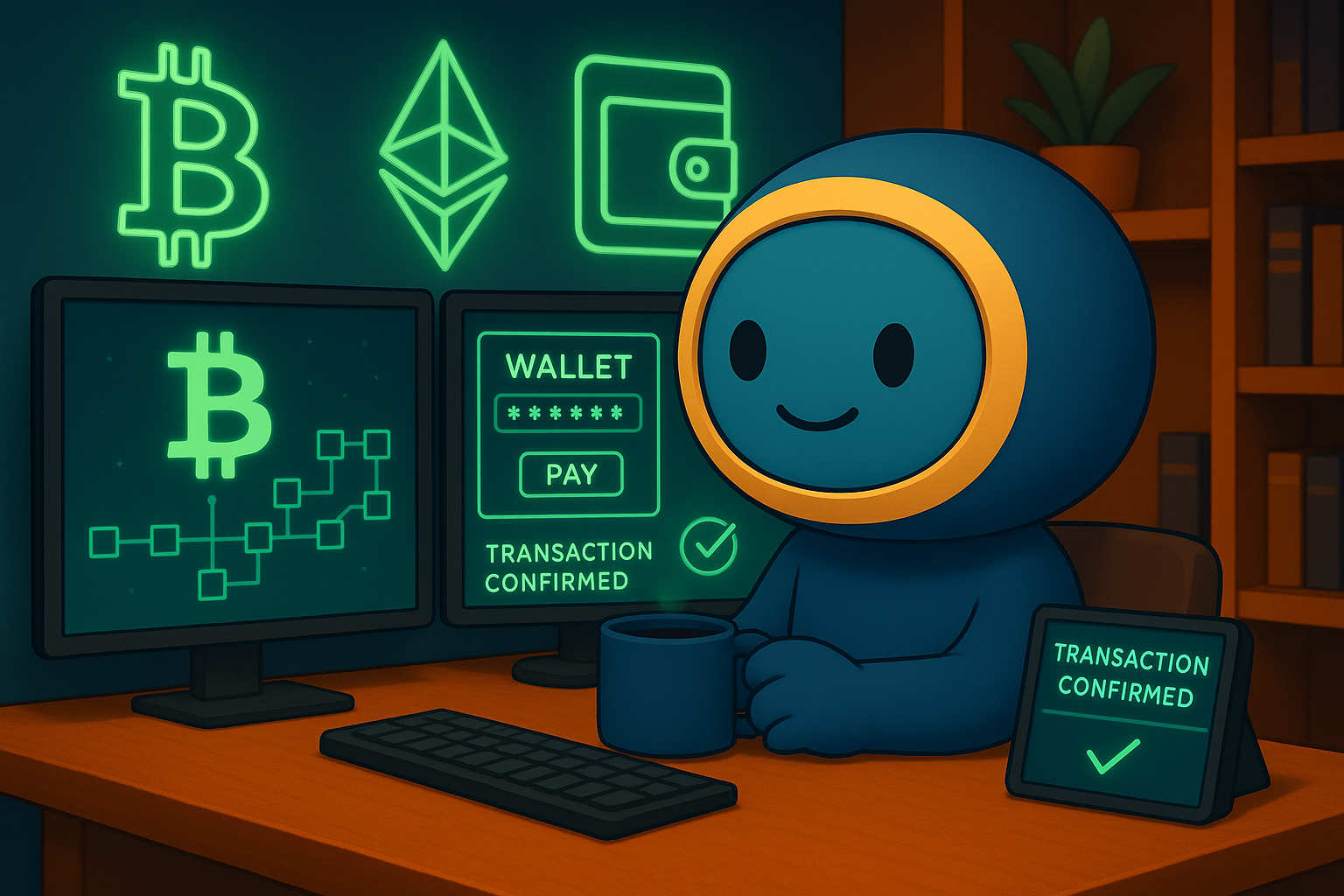 Cryptocurrency payments for email service